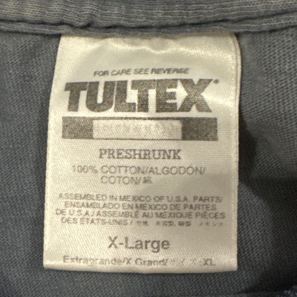 Vintage 90s Fish Graphic T Shirt Men XL Gray Tultex Cotton Tee - Picture 3 of 4